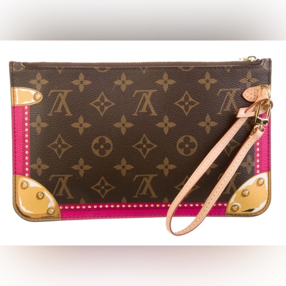 LOUIS VUITTON SIGNATURE LV MONOGRAM TRUNK NEVERFULL WRISTLET POUCH CLUTCH RARE - Picture 10 of 14